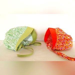 Two Children's Vintage Prairie Bonnets - Hand Crafted